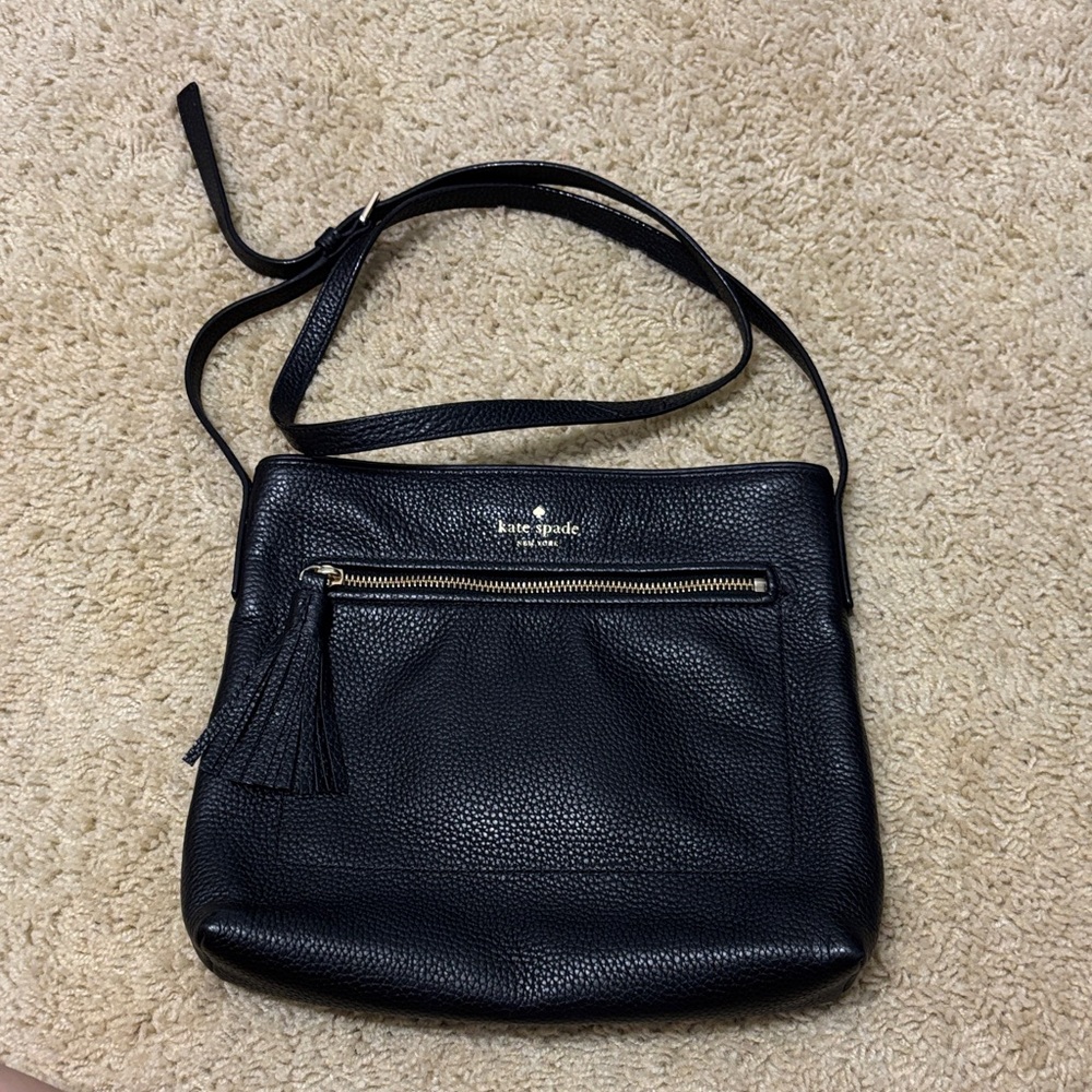 Kate Spade Black Pebbled Leather Crossbody Bag